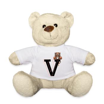 Buchstabe v Tiger - Geschenkidee - Teddy - Weiß - Vorne