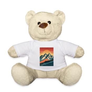 Retro Mountains with Sunset - Teddy Bear - white - Front