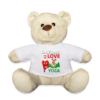Yogini Yoga Méditation Noël, Amour et Yoga - Nounours - blanc - Devant