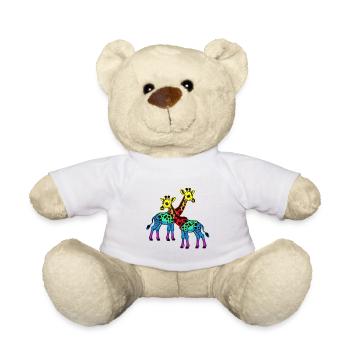 LGBT Regenbogen Giraffen Giraffe Gay Pride - Teddy - Weiß - Vorne
