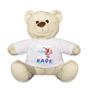 Noël Disco, Rave, Techno, House, Goa, Fête - Nounours - blanc - Devant