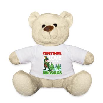 Dino Garçon Garçon Enfants Noël Amour Dinosaure - Nounours - blanc - Devant