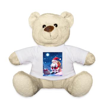 Christmas Man with Gifts Sack - Teddy Bear - white - Front