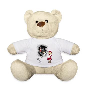 maritime, Christmas, Coast, North Sea, Baltic Sea - Teddy Bear - white - Front