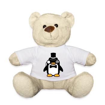 Pingouin Gentleman Sir M. Monocle Haut de Forme - Nounours - blanc - Devant