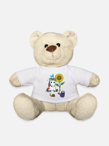 Licorne jardinier jardin nature tournesol enfant - Nounours - blanc