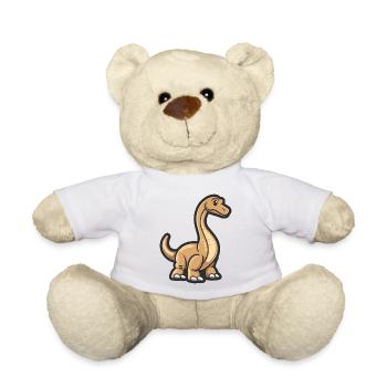 Dinosaur brontosaurus comic - Teddy Bear - white - Front