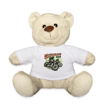 Motocross Dad – Action-packed design for dads - Teddy Bear - white - Front