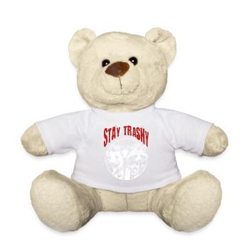 Stay Trashy Funny Biker Possum Sarcastic - Teddy Bear - white - Front