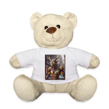 mutant monster half men half insect dark horror - Teddy Bear - white - Front