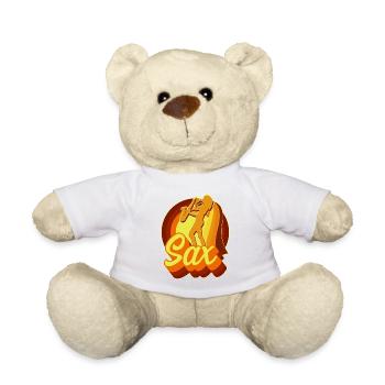 Saxophone Retro Vintage 70s Sax - Teddy Bear - white - Front