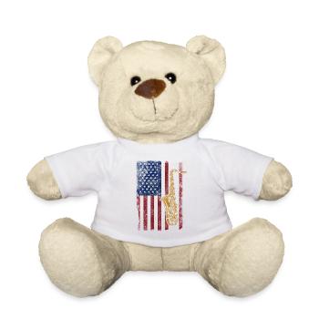 Saxophone American Flag - Teddy - Weiß - Vorne