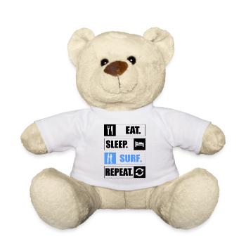 Eat Sleep Surf Repeat Surfen - Teddy Bear - white - Front
