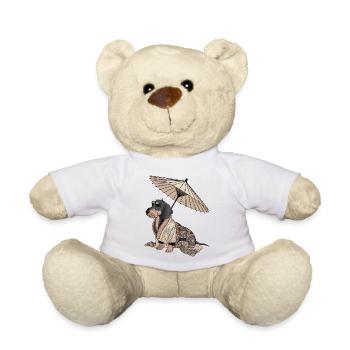 Wire-haired dachshund Dachshund Japanese styles. Dachshund - Teddy Bear - white - Front