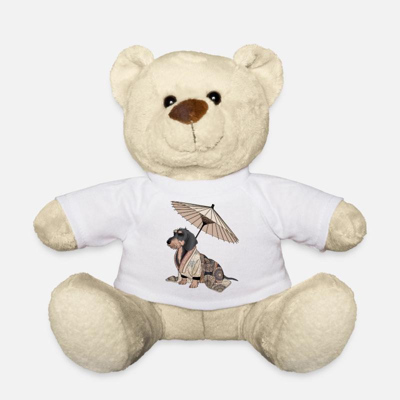 Rauhaardackel Dackel Japanischer Stile. Dackel - Teddy - Weiß