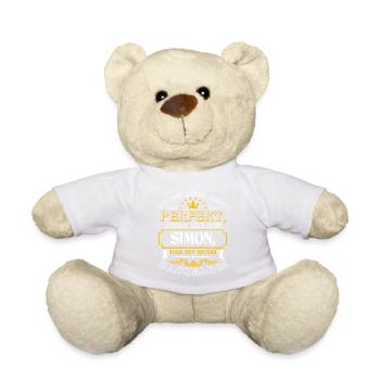 Funny name day SIMON with name name - Teddy Bear - white - Front