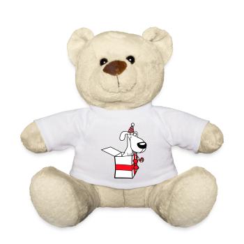 Chien Anniversaire Cadeau Fête Chapeau Célébrer Crapaud - Nounours - blanc - Devant