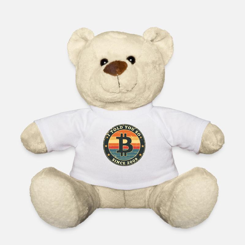 Retro Bitcoin Design – Krypto Mode für - Teddy - Weiß