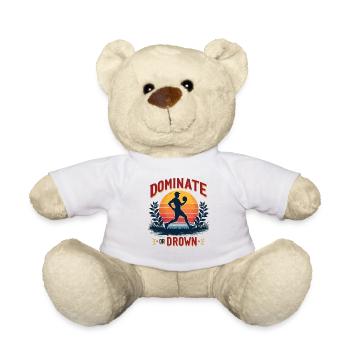 Dominer ou noyer – Motif sportif pour les athlètes - Nounours - blanc - Devant
