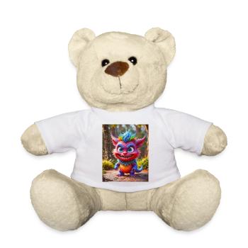 Happy Halloween, süß, Monster, wilde Haare, gruselig, lustig - Teddy - Weiß - Vorne