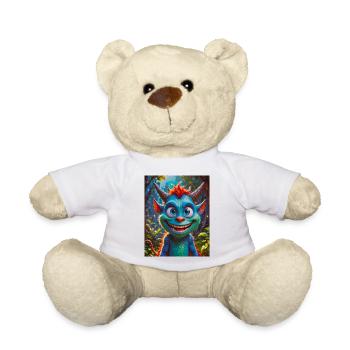 Happy Halloween, süß, Monster, wilde Haare, gruselig, lustig - Teddy - Weiß - Vorne