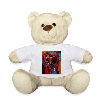 Herz für Kunstliebhaber - Teddy - Weiß - Vorne
