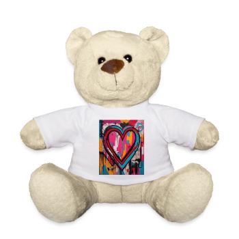 Herz für Kunstliebhaber - Teddy - Weiß - Vorne