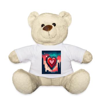 Herz für Kunstliebhaber - Teddy - Weiß - Vorne