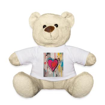 Herz für Kunstliebhaber - Teddy - Weiß - Vorne