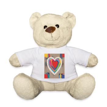 Herz für Kunstliebhaber - Teddy - Weiß - Vorne