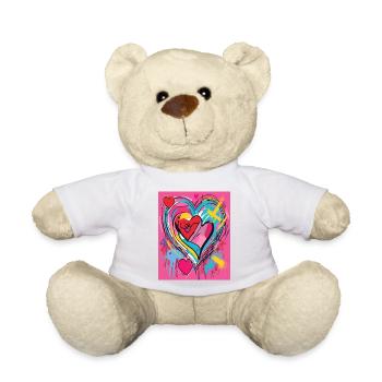 Herz für Kunstliebhaber - Teddy - Weiß - Vorne