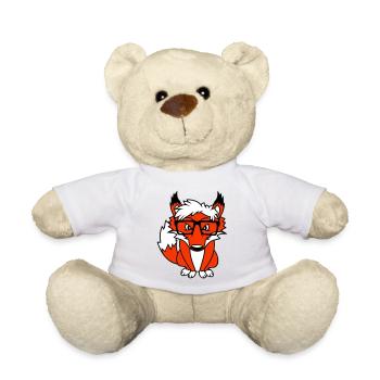 Fox Nerd Lunettes à monture en corne Geek Smart Intelligent Cool - Nounours - blanc - Devant