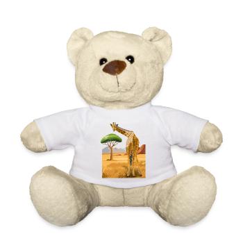 Giraffe looks friendly - Teddy Bear - white - Front