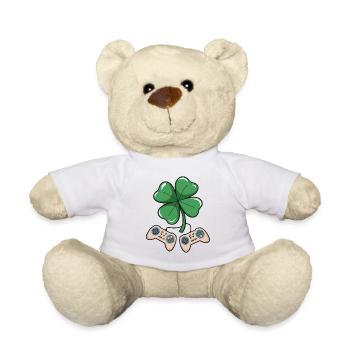 Gaming Shamrock St Patrick's Day Gamer Gifts - Teddy Bear - white - Front