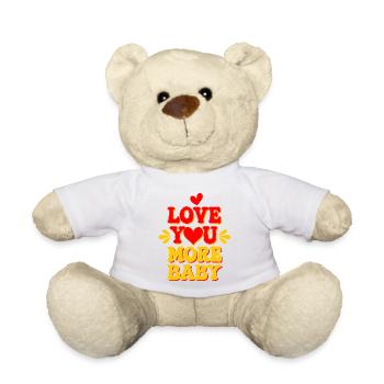I Love You My Love T-Shirt zum Valentinstag Geschenk - Teddy - Weiß - Vorne