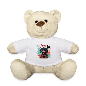 Teckel Chien Amour Teckel Dog Friends Amoureux des animaux - Nounours - blanc - Devant