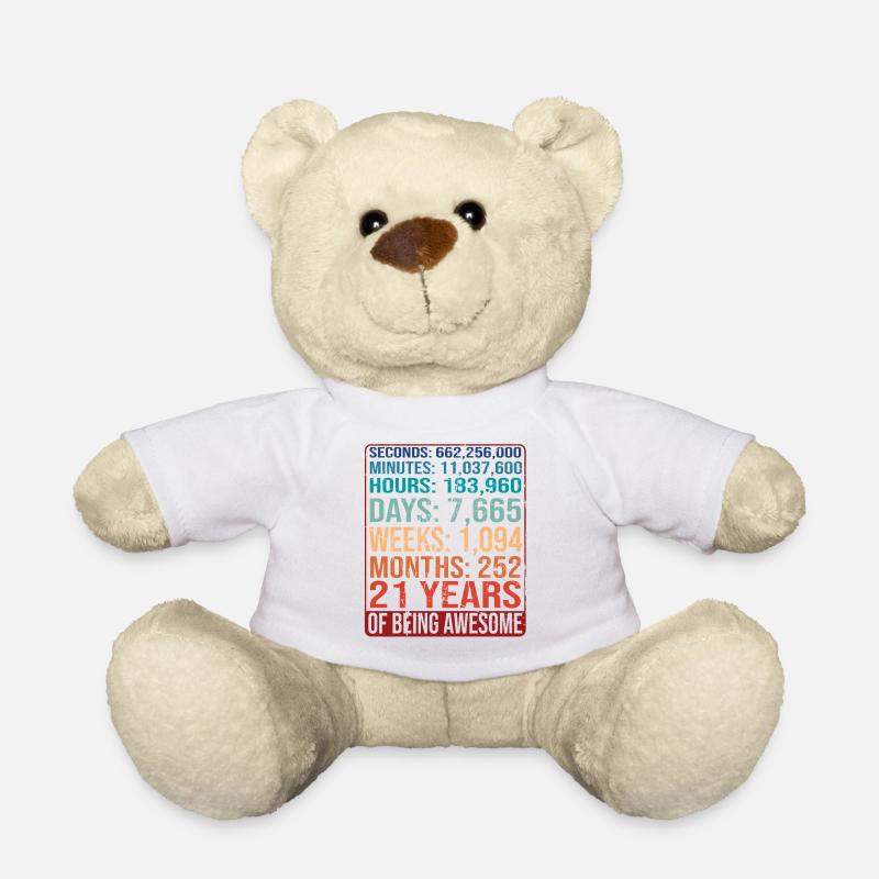 21 Jahre alt! Geburtstagsgeschenk 21. Geburtstag - Teddy - Weiß