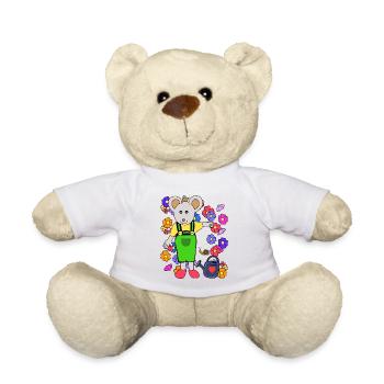 Souris Jardinier Fleurs d’été Jardinage Enfants - Nounours - blanc - Devant