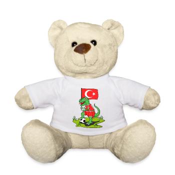 Drapeau de Turquie Dinosaure Rex Football - Nounours - blanc - Devant
