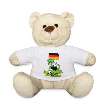 Germany Flag Dinosaur Rex Football - Teddy Bear - white - Front