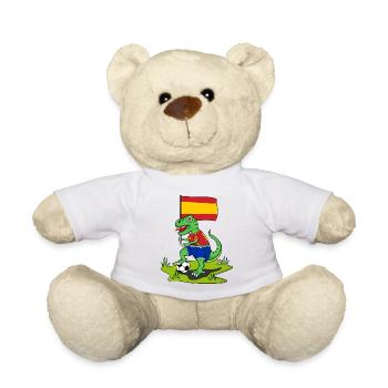 Spanien Flagge Dinosaurier Rex Fußball  - Teddy - Weiß - Vorne