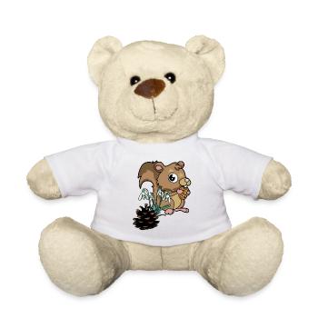 Forest Animals Spring Squirrel Snowdrops - Teddy Bear - white - Front