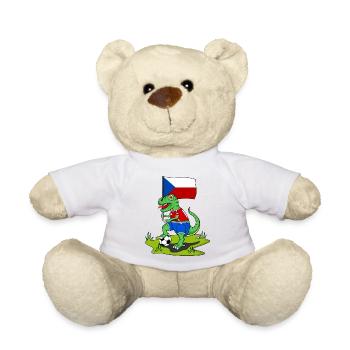 Drapeau de la République tchèque dinosaure Rex football - Nounours - blanc - Devant