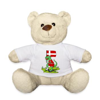 Denmark Flag Dinosaur Rex Football - Teddy Bear - white - Front