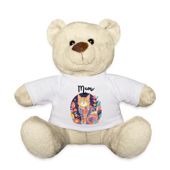 Bunte Katzen-Patchwork-Anthologie - Teddy - Weiß - Vorne