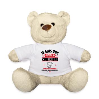 Maman cuisinière, Cadeau fête des mères - Nounours - blanc - Devant