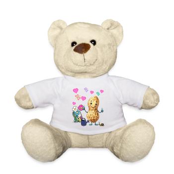 Cacahuète Printemps Jardin Fleurs Enfants - Nounours - blanc - Devant