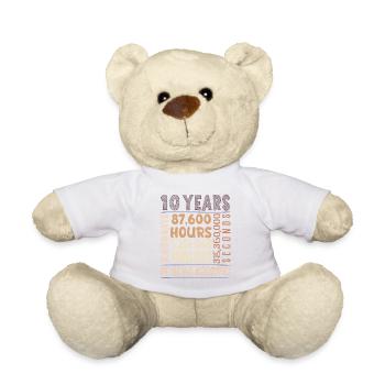 10 Jahre alt! Geburtstagsgeschenk 10. Geburtstag - Teddy - Weiß - Vorne
