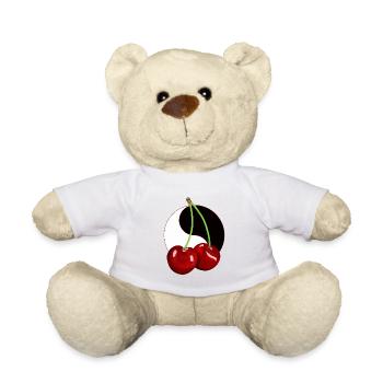 Rockabilly Retro Vintage Cherry Cherries Fruit - Teddy Bear - white - Front