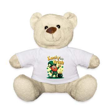 Lucky to be Irish – St. Patrick's Day Leprechaun - Teddy Bear - white - Front
